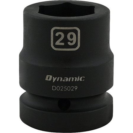 DYNAMIC Tools 29MM X 1" Drive, 6 Point Standard Length, Impact Socket D025029